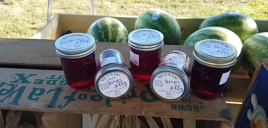 fresh produce homemade grape jelly at New City Greenhouse